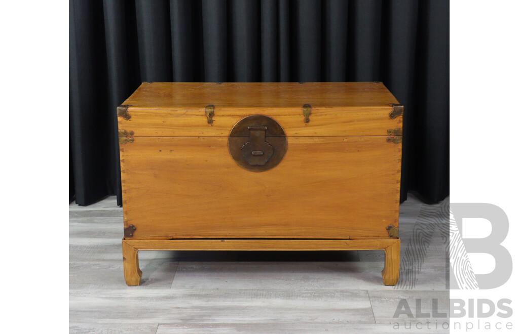 Vintage Large Chinese Elm Storage Chest