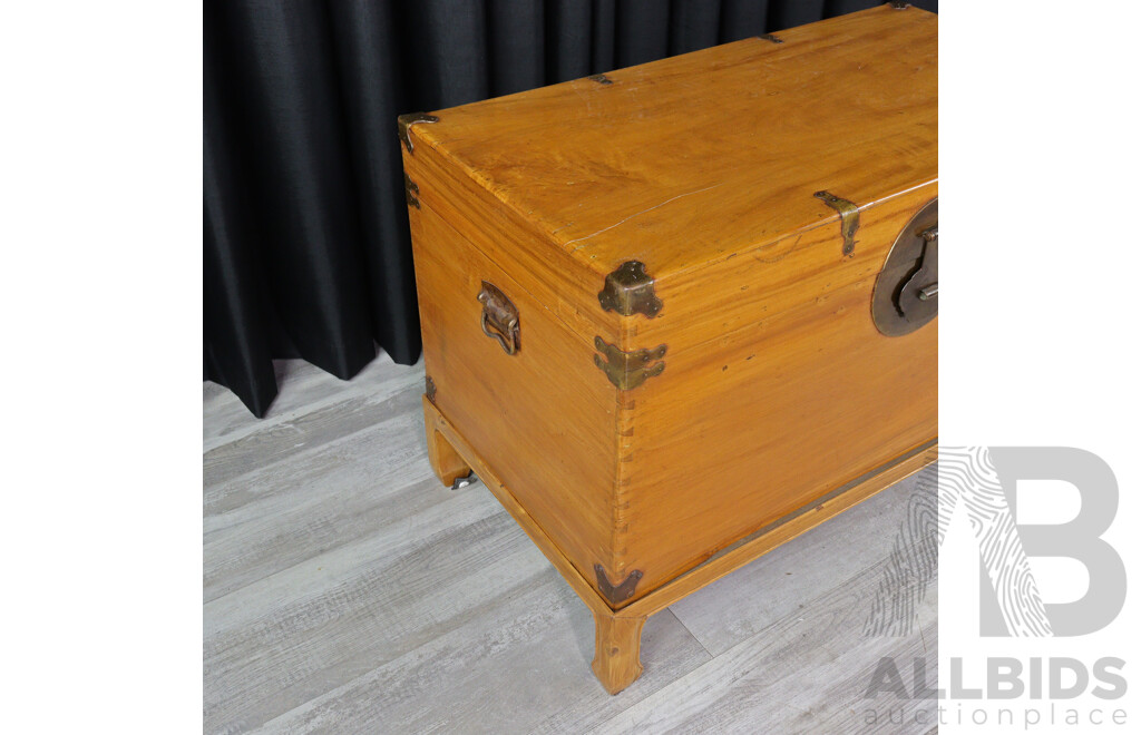 Vintage Large Chinese Elm Storage Chest