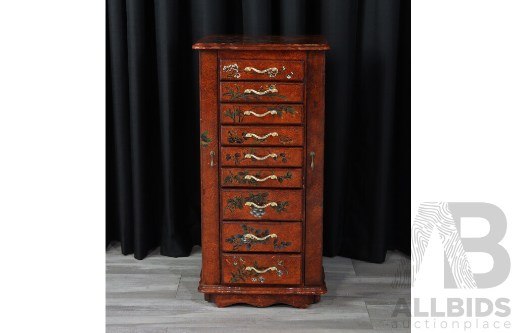 Painted Chinese Jewellery Cabinet