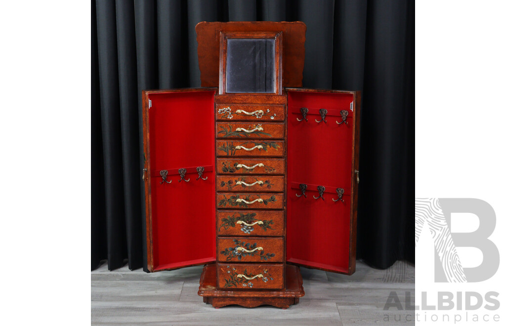 Painted Chinese Jewellery Cabinet