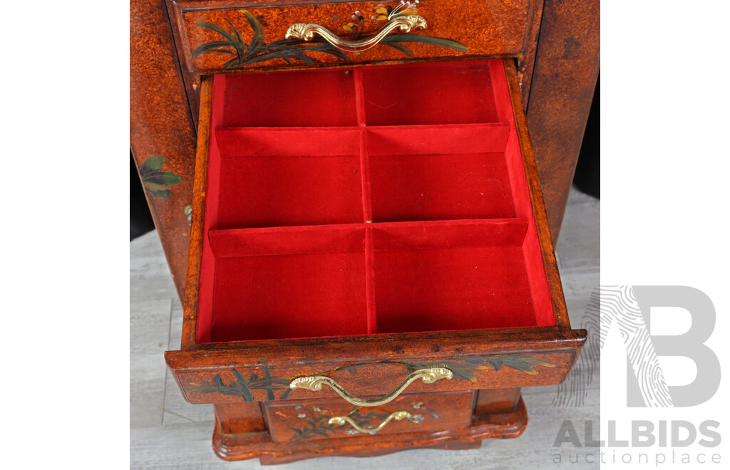 Painted Chinese Jewellery Cabinet
