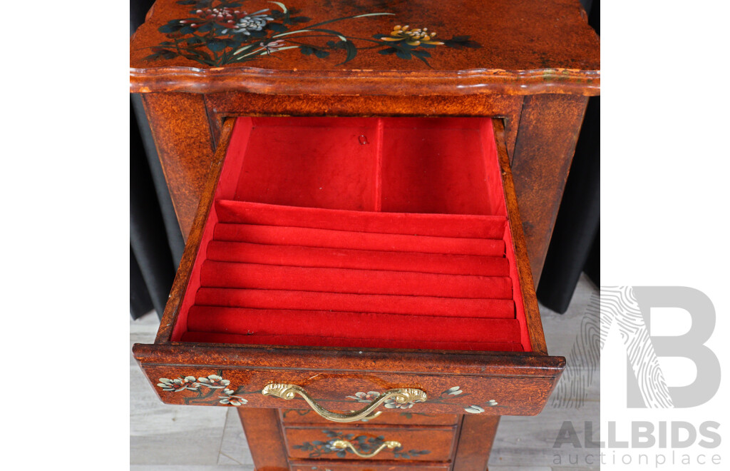 Painted Chinese Jewellery Cabinet