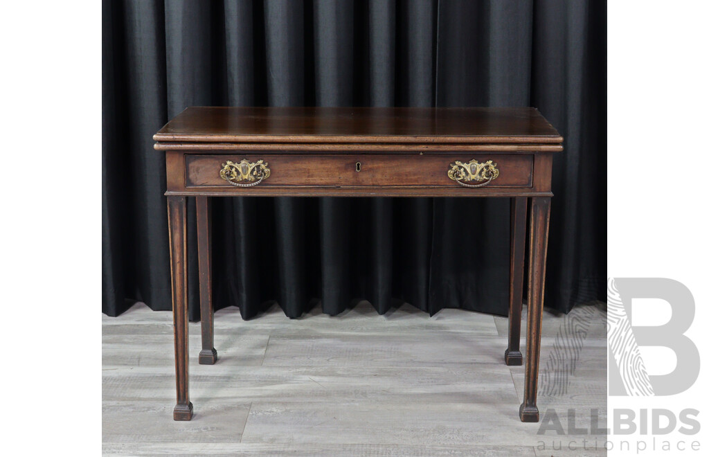 Georgian Mahogany Fold Over Card Table