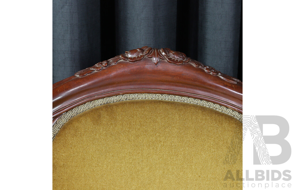 Mahogany Upholstered Victorian Tub Chair
