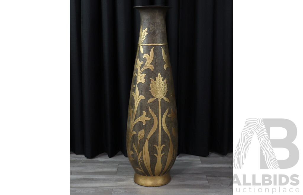Large Terracotta Painted Floor Vase