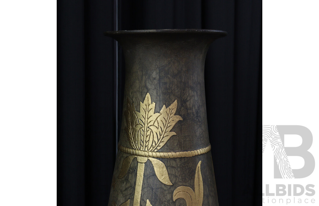Large Terracotta Painted Floor Vase