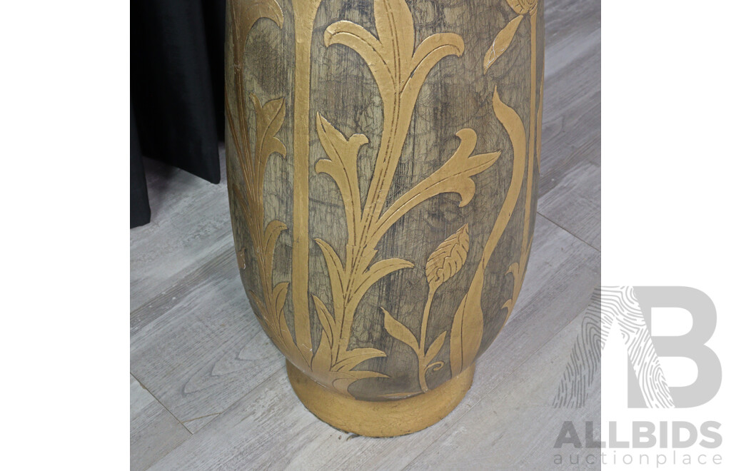 Large Terracotta Painted Floor Vase
