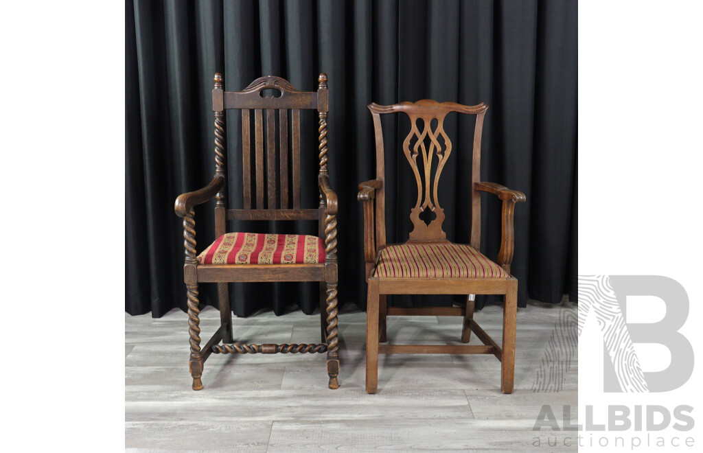 Georgian Mahogany Carver and Oak Example