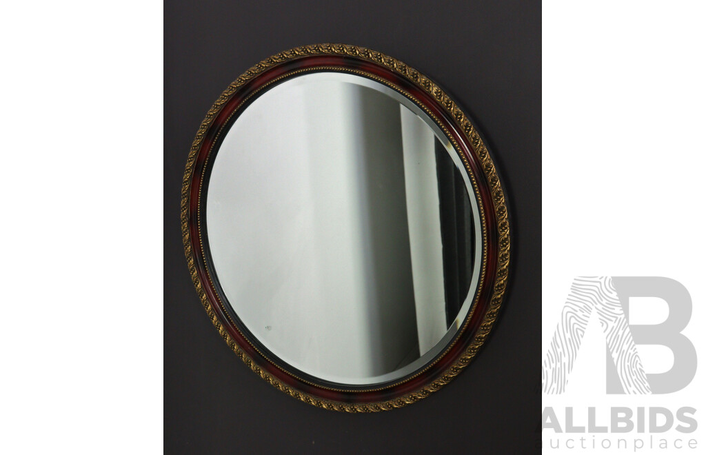 Round Timber Framed Mirror