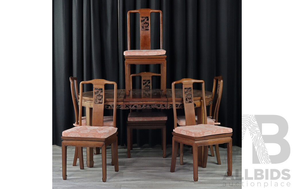 Good Chinese Hardwood Six Piece Dining Suite