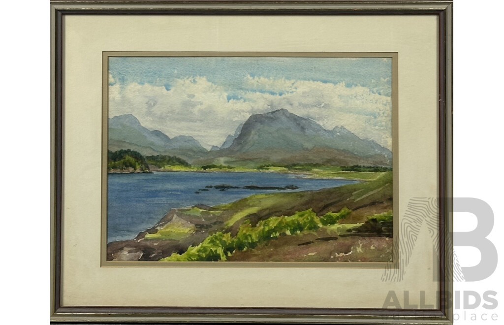 Artist Unknown, (20th Century), Blue Waters, Vintage Framed Watercolour, 43 x 53 cm (frame)