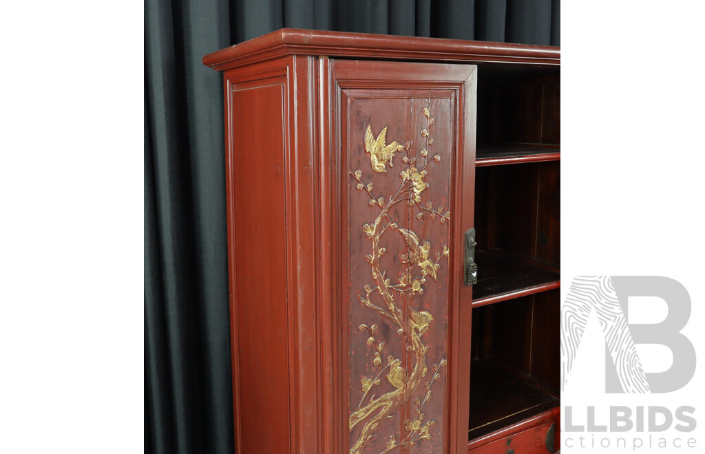 Chinese Elm Two Door Painted Robe
