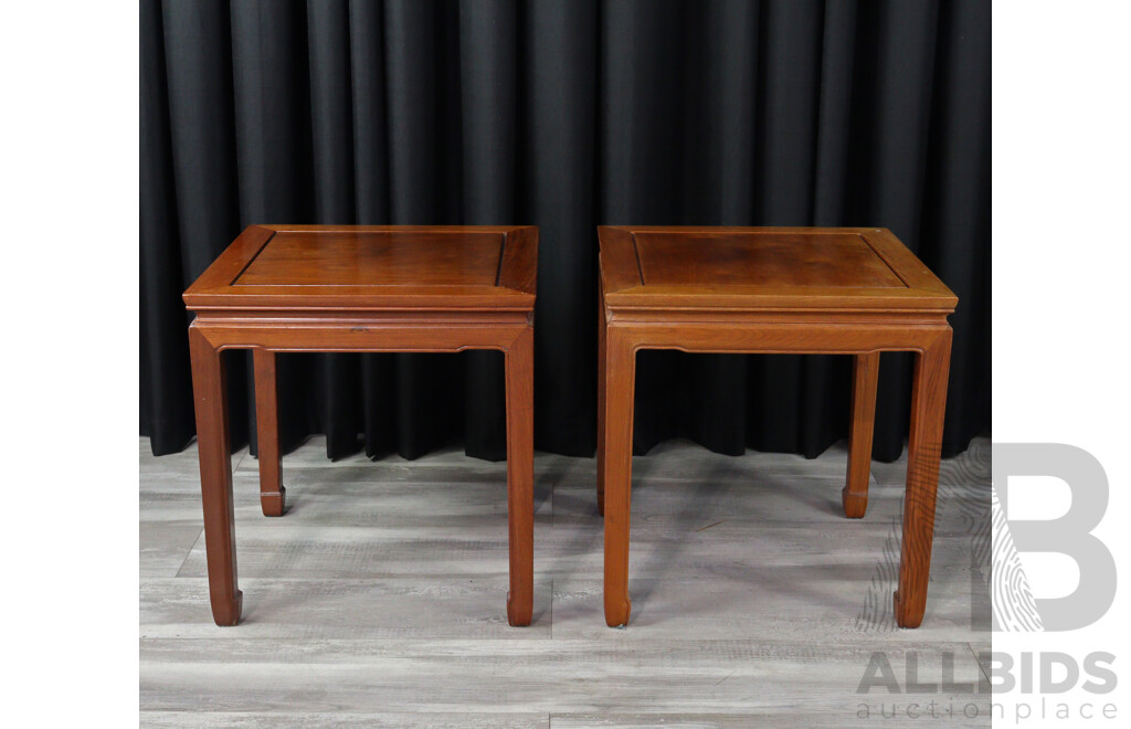 Pair of Chinese Hardwood Side Tables