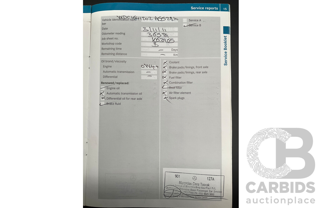 11/2009 Mercedes-Benz ML 300 CDI AMG Sports (4x4) W164 09 UPGRADE 4d Wagon Obsidian Black Metalic Turbo Diesel V6 3.0L