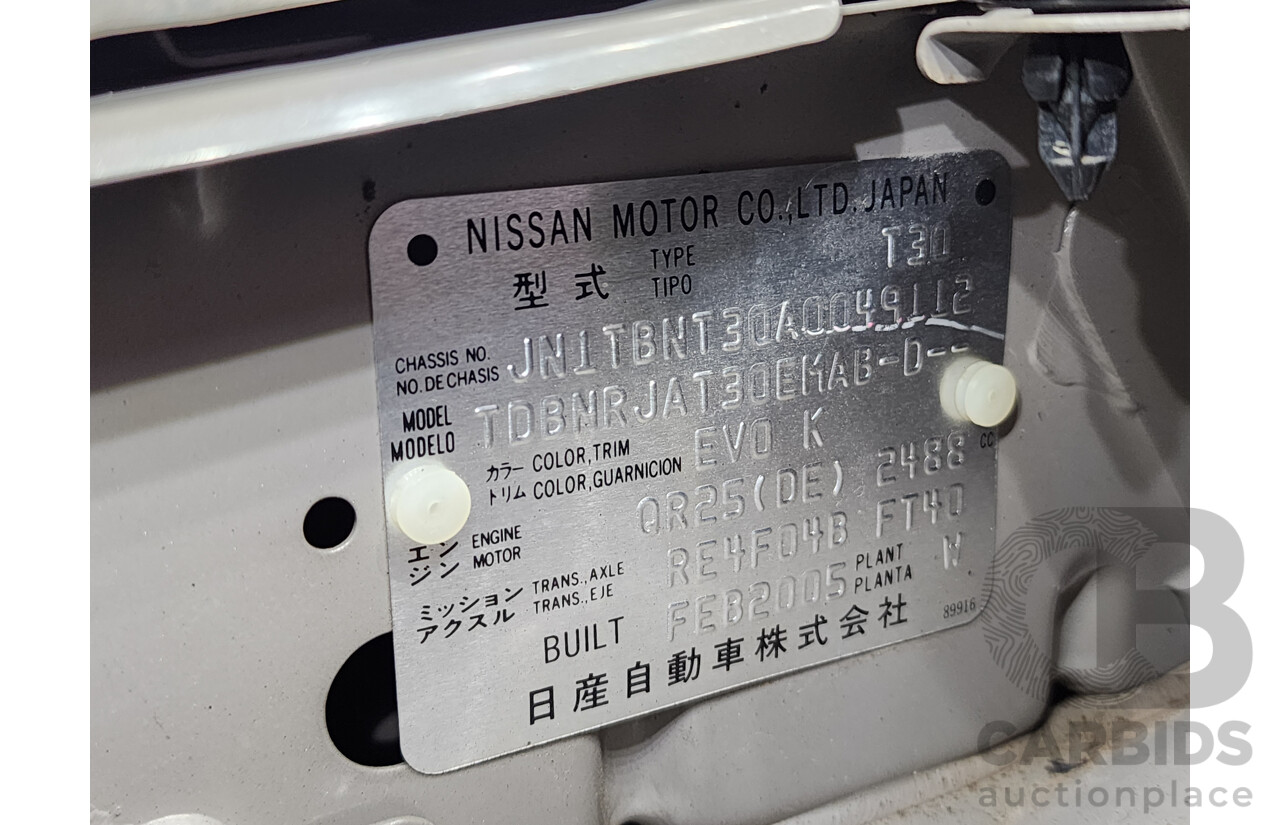 5/2005 Nissan X-Trail Ti-L (sunroof) (4x4) T30 4d Wagon Gold 2.5L