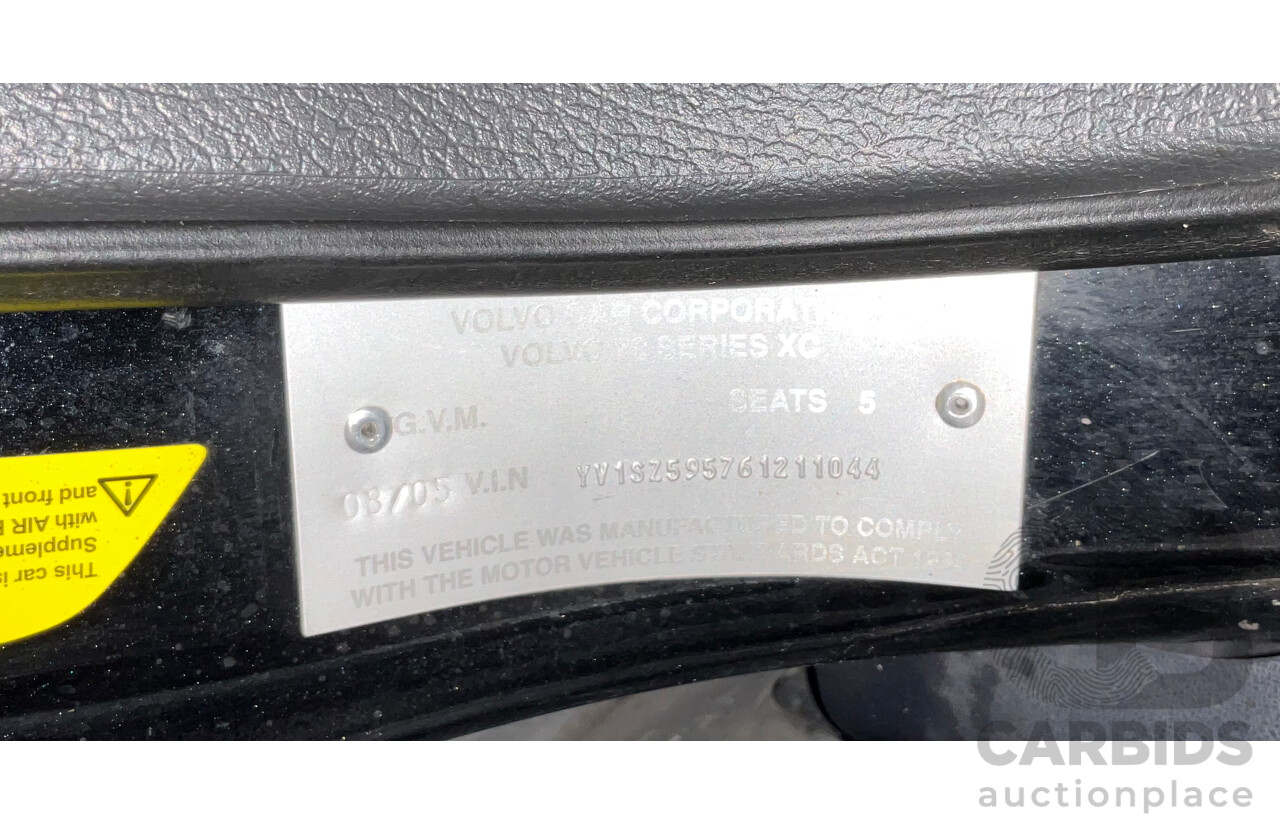 8/2005 Volvo XC70 SE (AWD) MY06 4d Wagon Black Stone Turbo 2.5L