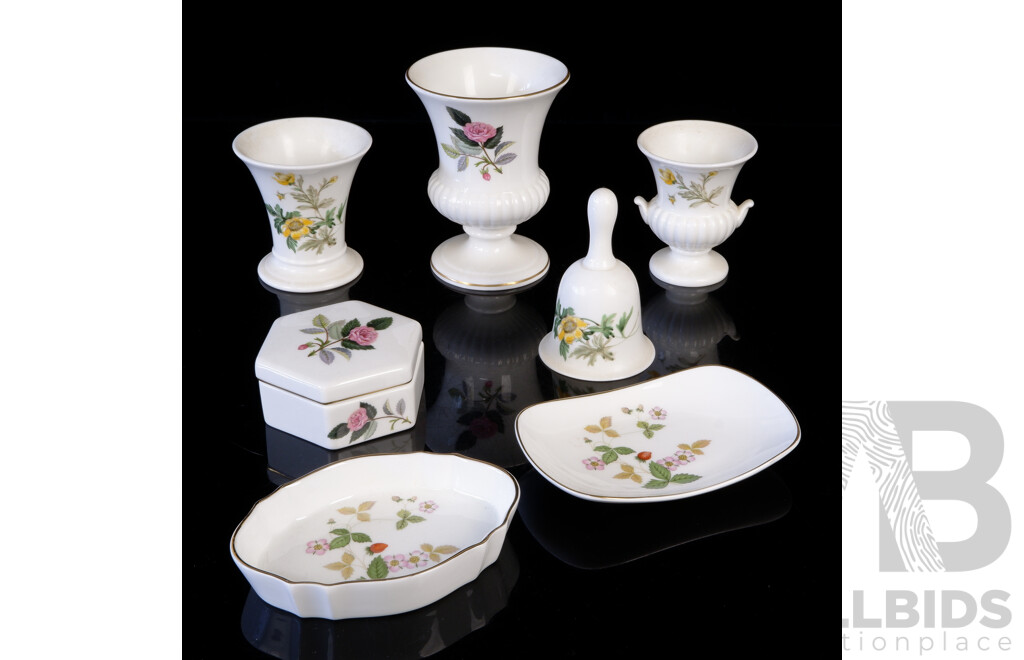 Collection Seven Pieces Wedgwood Porcelain Various Patterns