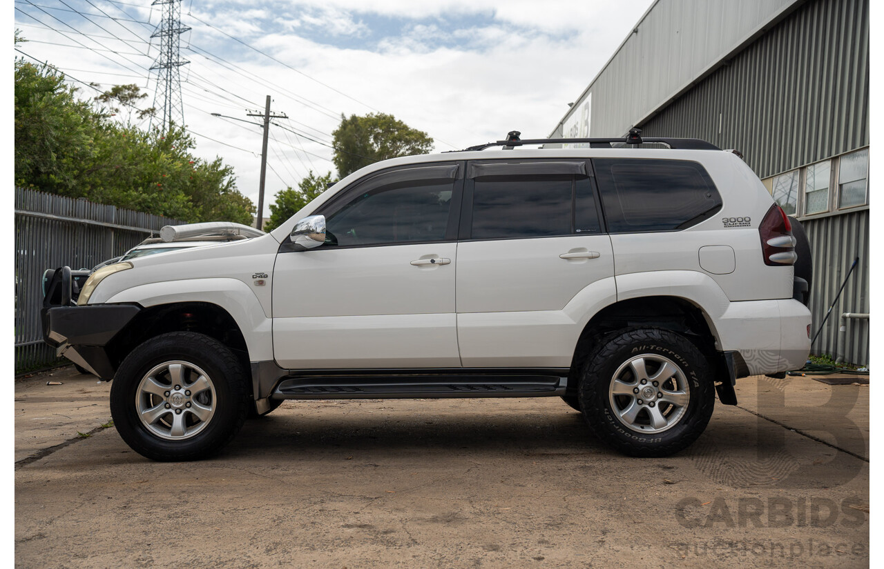2/2007 Toyota Landcruiser Prado GXL (4x4) KDJ120R 07 Upgrade 4d Wagon Crystal Pearl Turbo Diesel 3.0L - 7 Seater