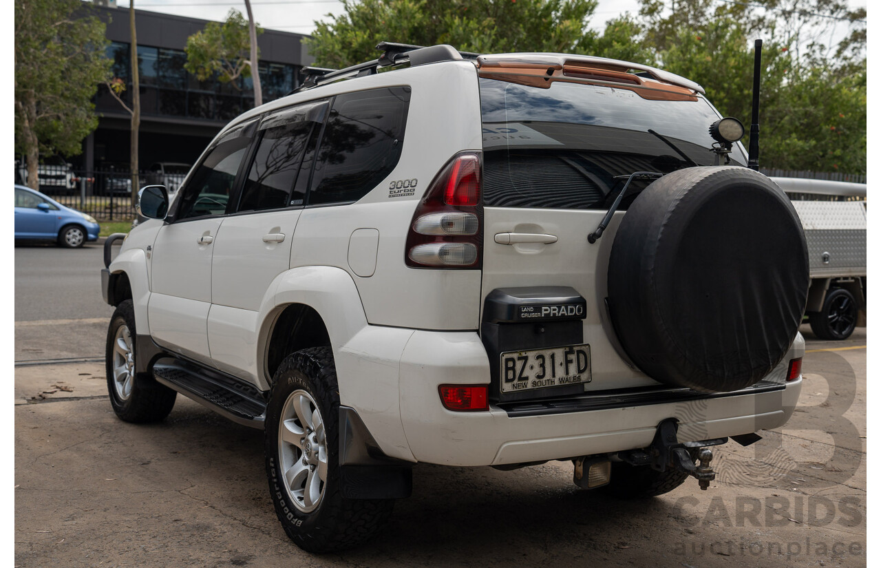 2/2007 Toyota Landcruiser Prado GXL (4x4) KDJ120R 07 Upgrade 4d Wagon Crystal Pearl Turbo Diesel 3.0L - 7 Seater