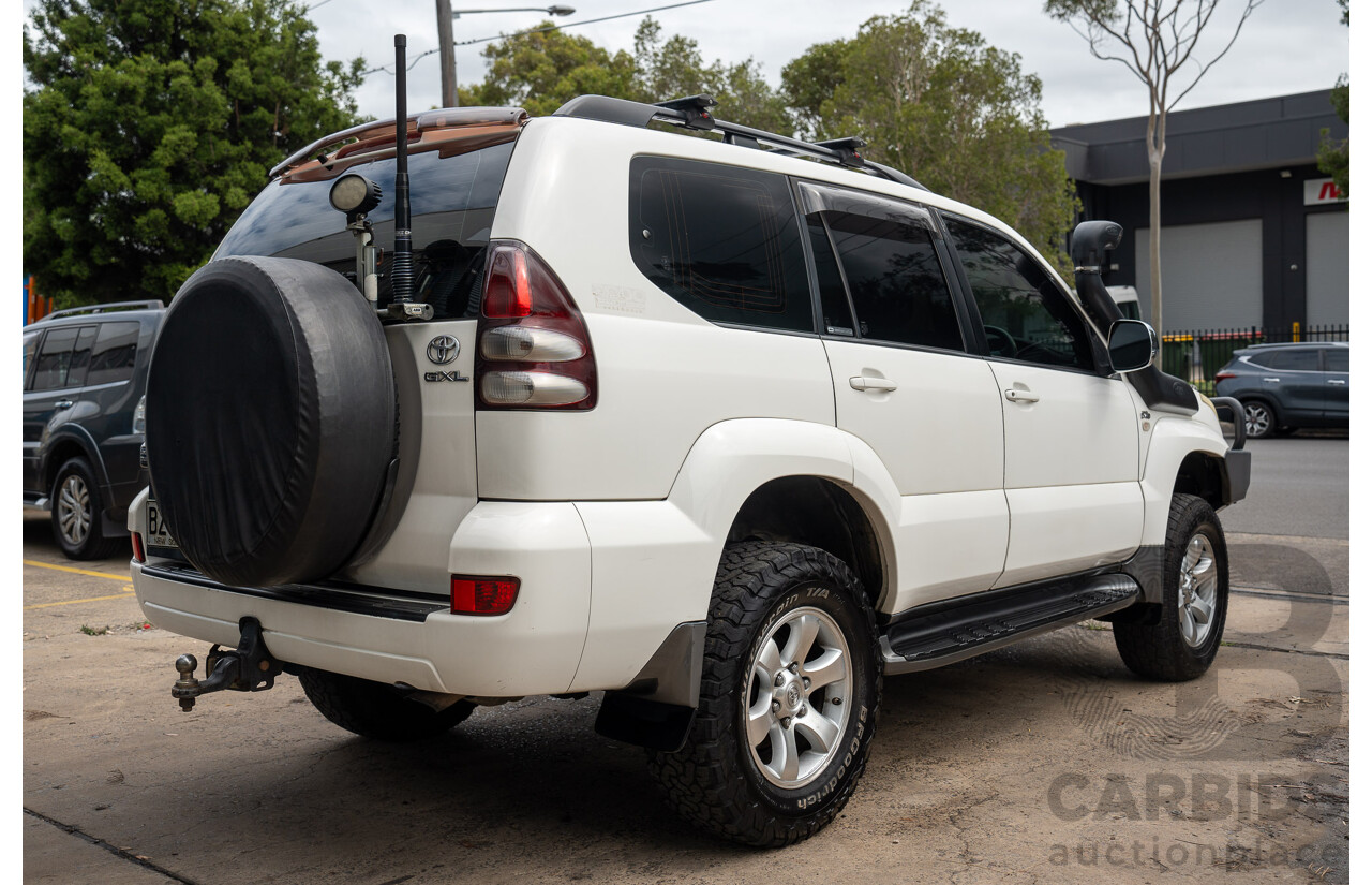 2/2007 Toyota Landcruiser Prado GXL (4x4) KDJ120R 07 Upgrade 4d Wagon Crystal Pearl Turbo Diesel 3.0L - 7 Seater
