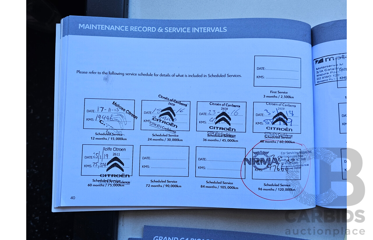 10/2014 Citroen C4 Grand Picasso Seduction MY13 4d Wagon Red Turbo Diesel 1.6L - 7 seats