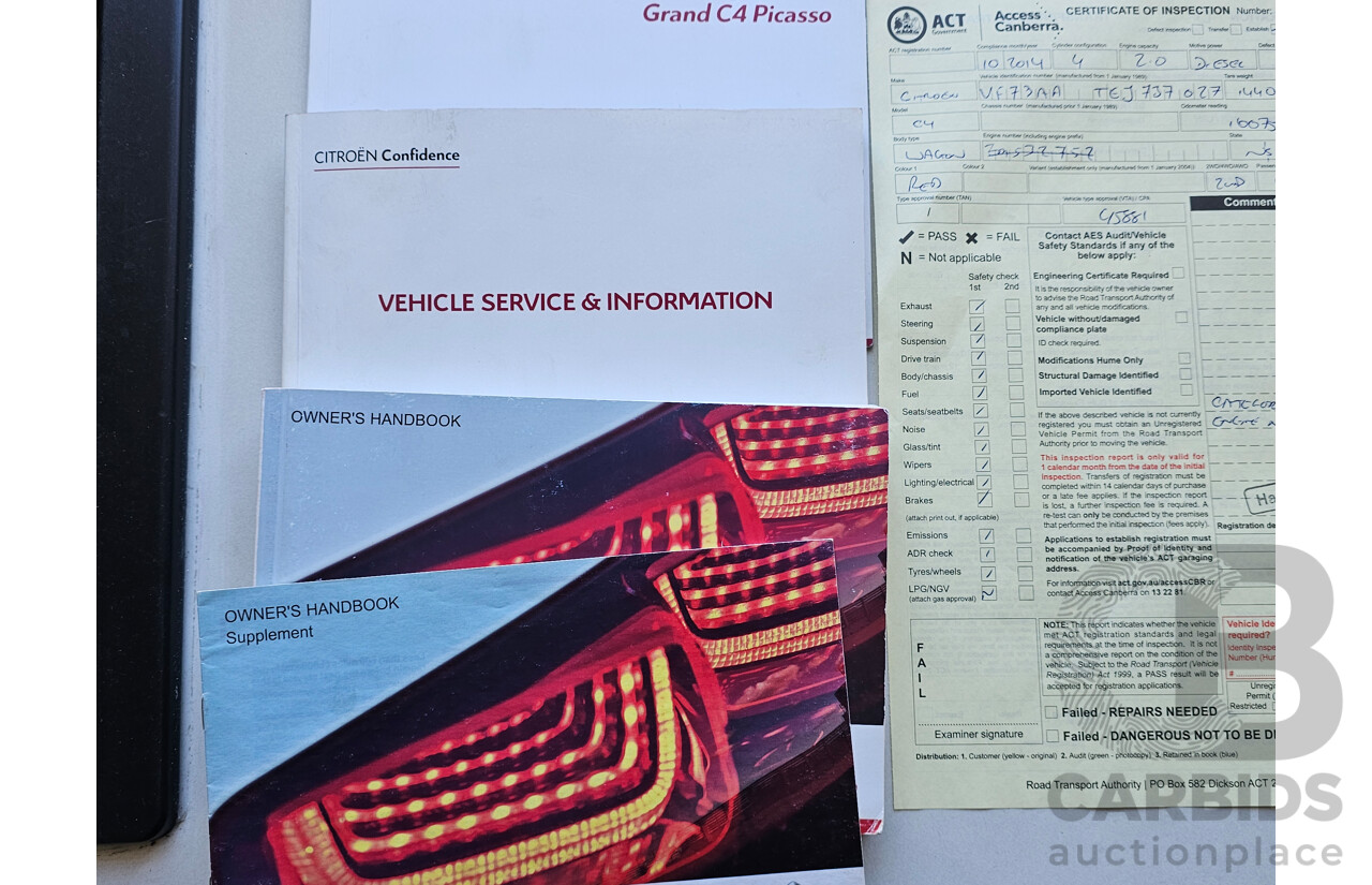 10/2014 Citroen C4 Grand Picasso Seduction MY13 4d Wagon Red Turbo Diesel 1.6L - 7 seats