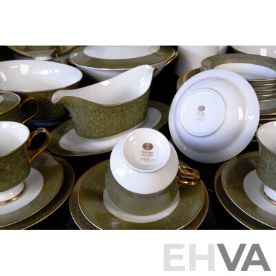 Large 64 Piece Porcelain Tea Service for Six  by Sango China in Versailles Pattern 3532, Includes 12 Cup and Saucer Duos