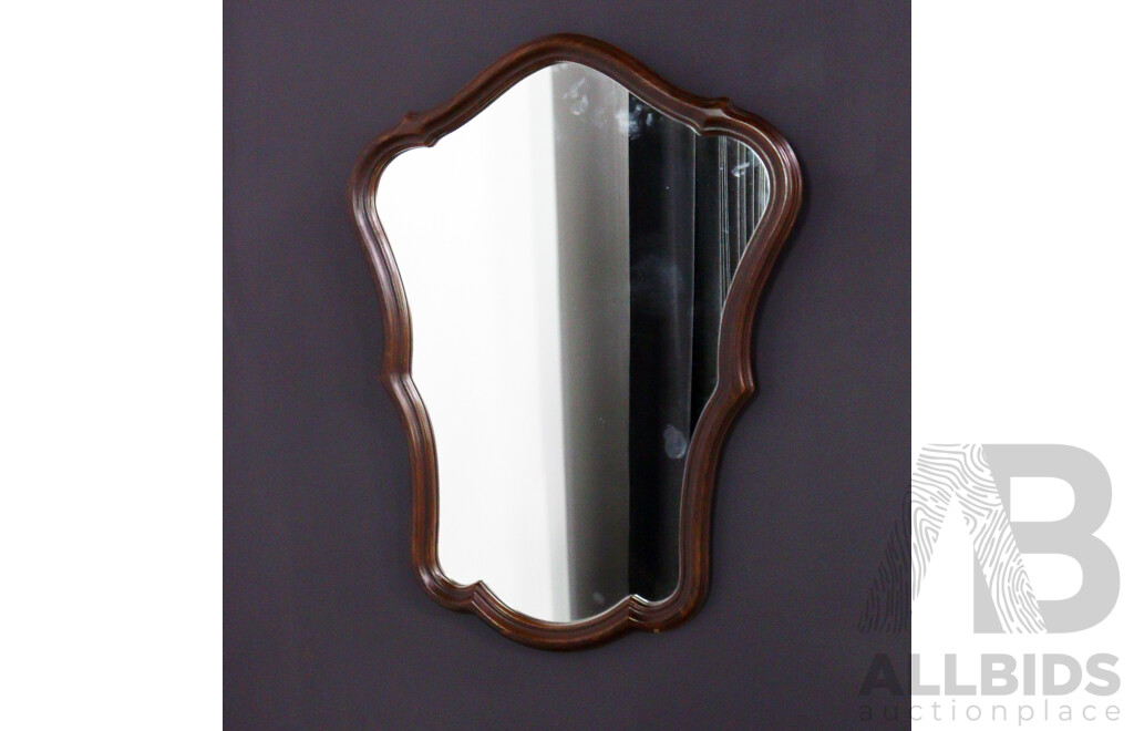 Reproduction Mahogany Framed Shield Shaped Mirror