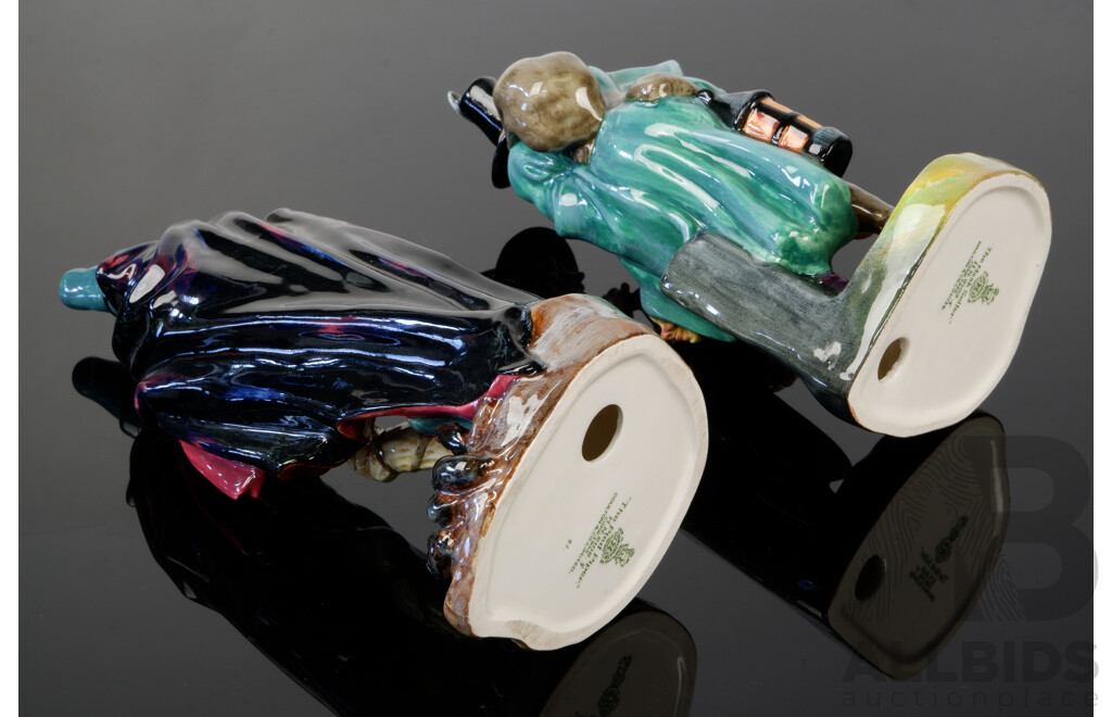 Two Vintage English Royal Doulton Porcelain Figure Comprising, The Mask Seller, HN2103 & the Pied Piper of Hamlyn, HN 2102