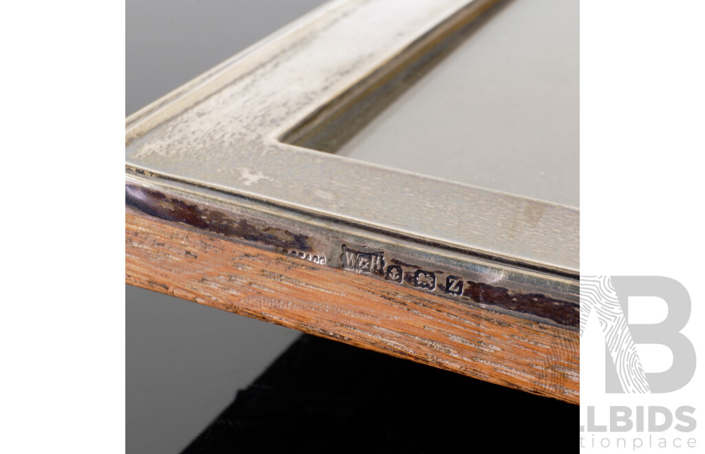 Antique Wooden Photo Frame with Sterling Silver Surround, Birmingham 1949