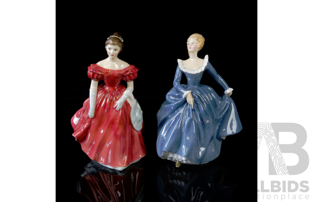 Two Vintage Royal Doulton Porcelain Lady Figures Comprising Fragrance HN 2334 & Winsome 2220