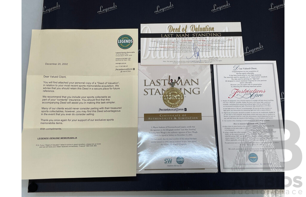 Steve Waugh Signed & Framed Last Man Standing Limited Edition Print