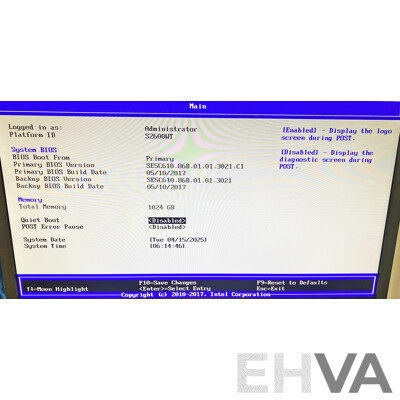 EMC PYTWP Intel Xeon (E5-2680 V3) 2.50GHz-3.30GHz 12-Core CPU 1RU Server W/ 1024GB DDR4