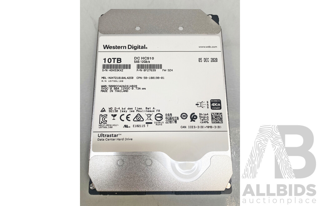 Western Digital (0F27639) 10TB SAS 12Gbps 3.5-Inch Hard Drive