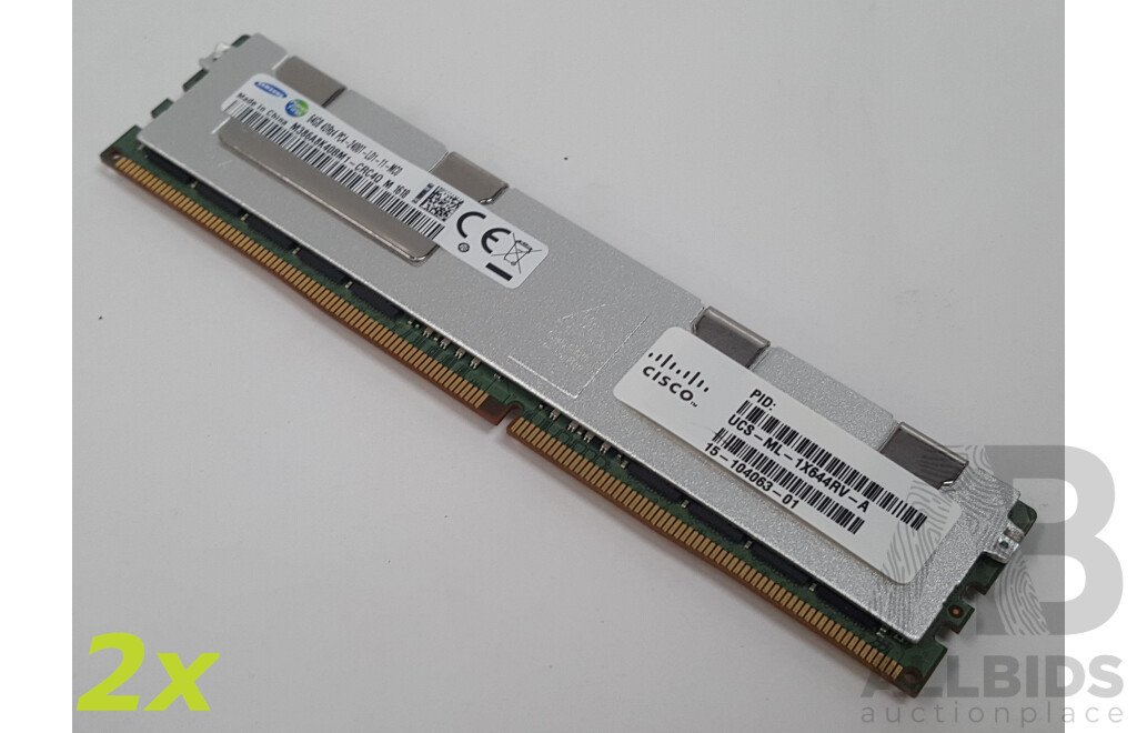 Samsung 64GB ECC DDR4 2400T RDIMM RAM - Lot of Two