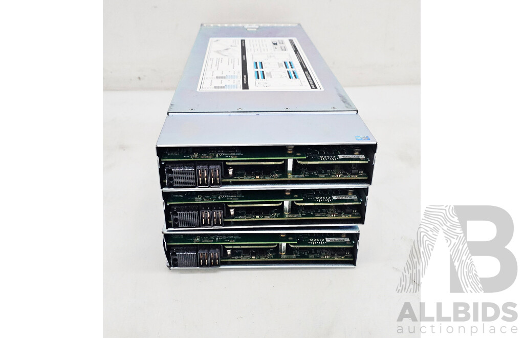 Cisco (UCS-B200-M3) Dual Intel Xeon Core CPU Blade Server - Lot of Three W/ 1152GB DDR3 Total