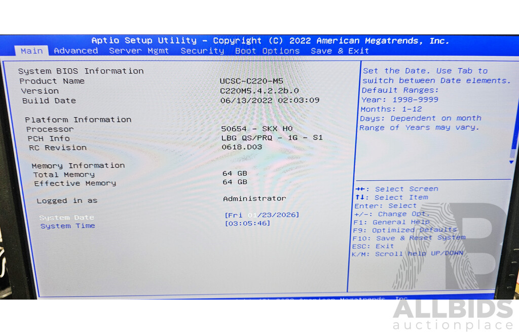 Cisco UCSC C220 M5 Dual Intel Xeon GOLD (6126) 2.60GHz-3.70GHz 12-Core CPU 1RU Server W/ 64GB DDR4