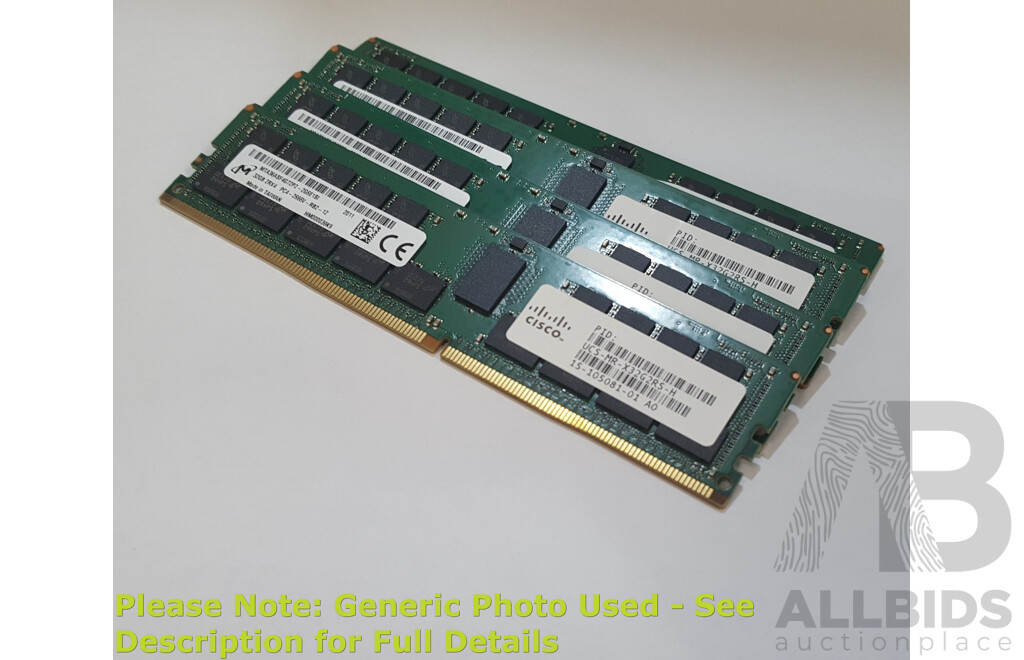 Micron 32GB ECC DDR4 2666V RDIMM RAM - Lot of Four