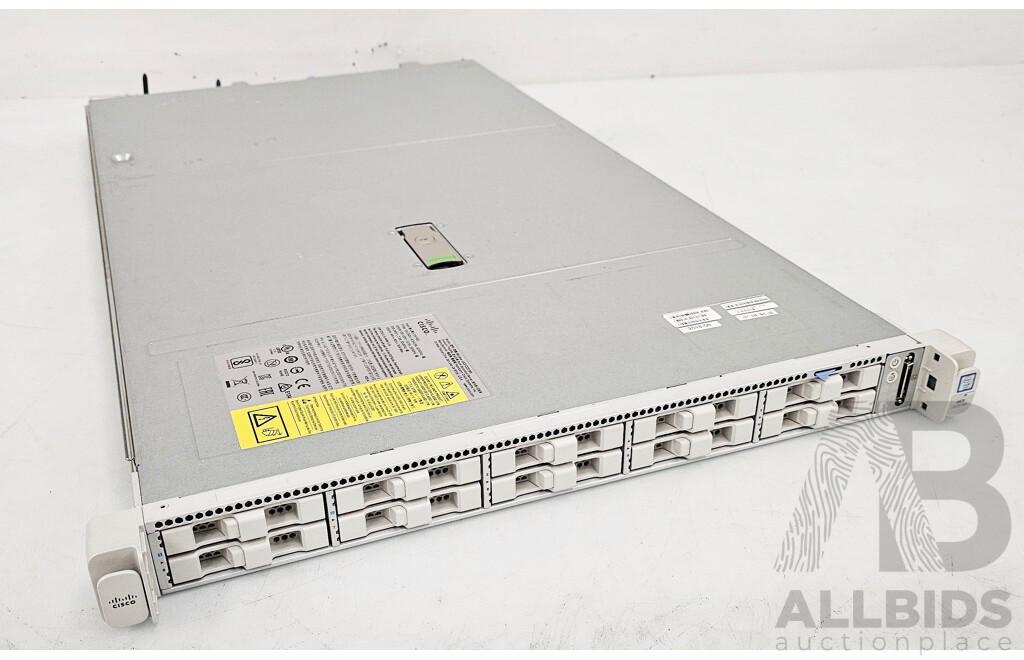 Cisco UCSC C220 M5 Dual Intel Xeon GOLD (6126) 2.60GHz-3.70GHz 12-Core CPU 1RU Server W/ 64GB DDR4