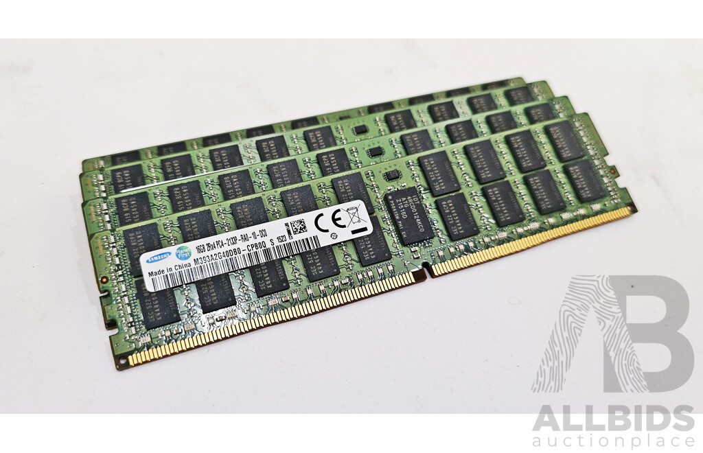 Samsung 16GB ECC DDR4 RDIMM RAM - Lot of Four