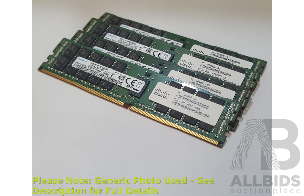 Samsung 32GB ECC DDR4 2400T RDIMM RAM - Lot of Four