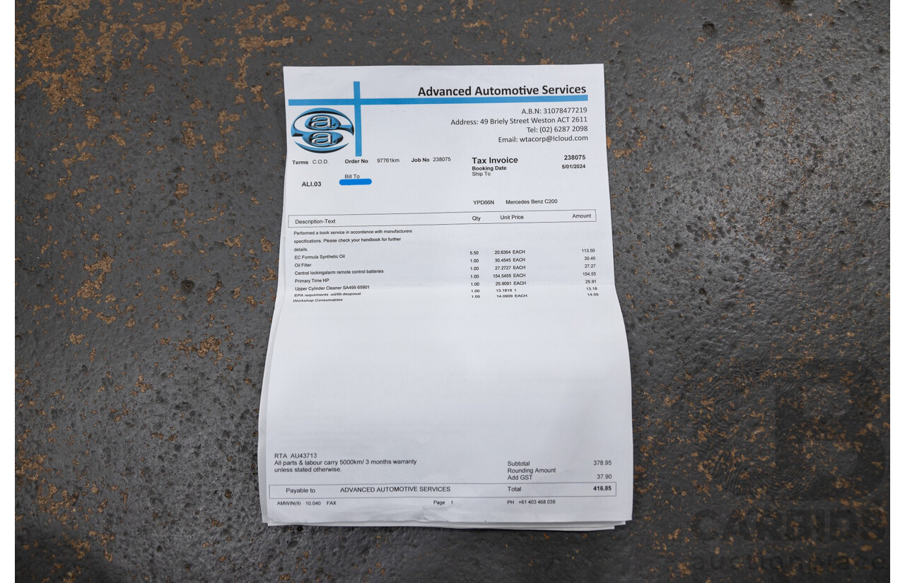 12/2012 Mercedes-Benz C200 BE W204 MY12 4d Sedan Palladium Silver Turbo 1.8L