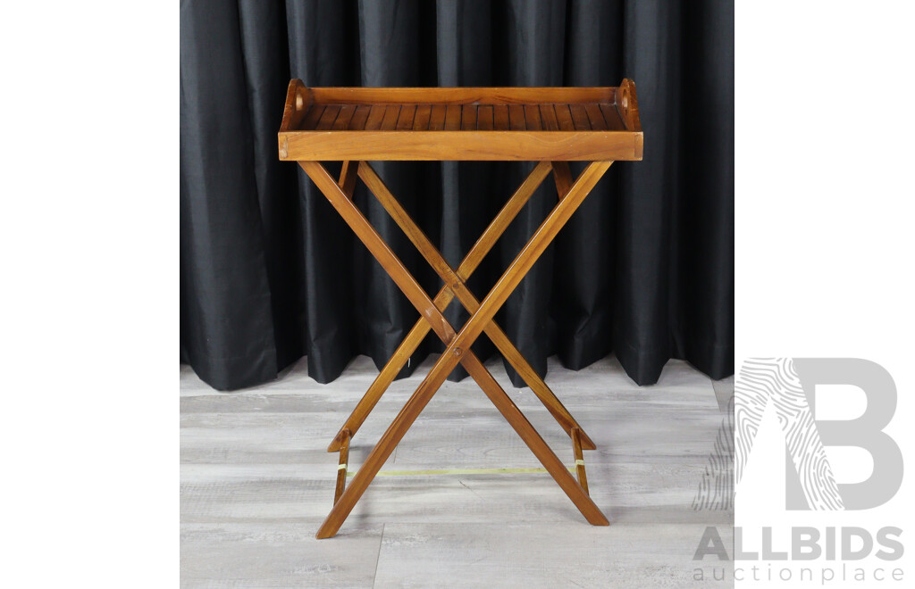 Timber Butlers Tray with Folding Timber Stand