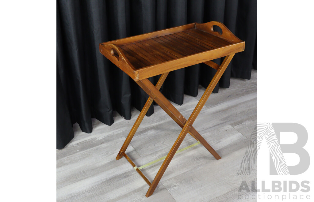 Timber Butlers Tray with Folding Timber Stand