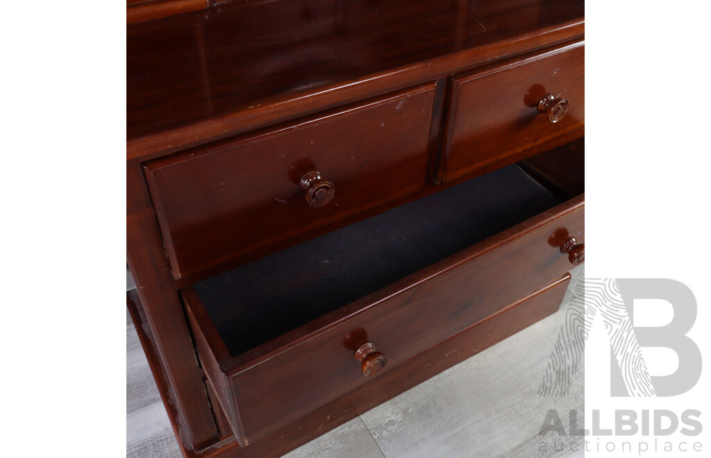 Reproduction Mahogany Mirrored Back Dressing Chest