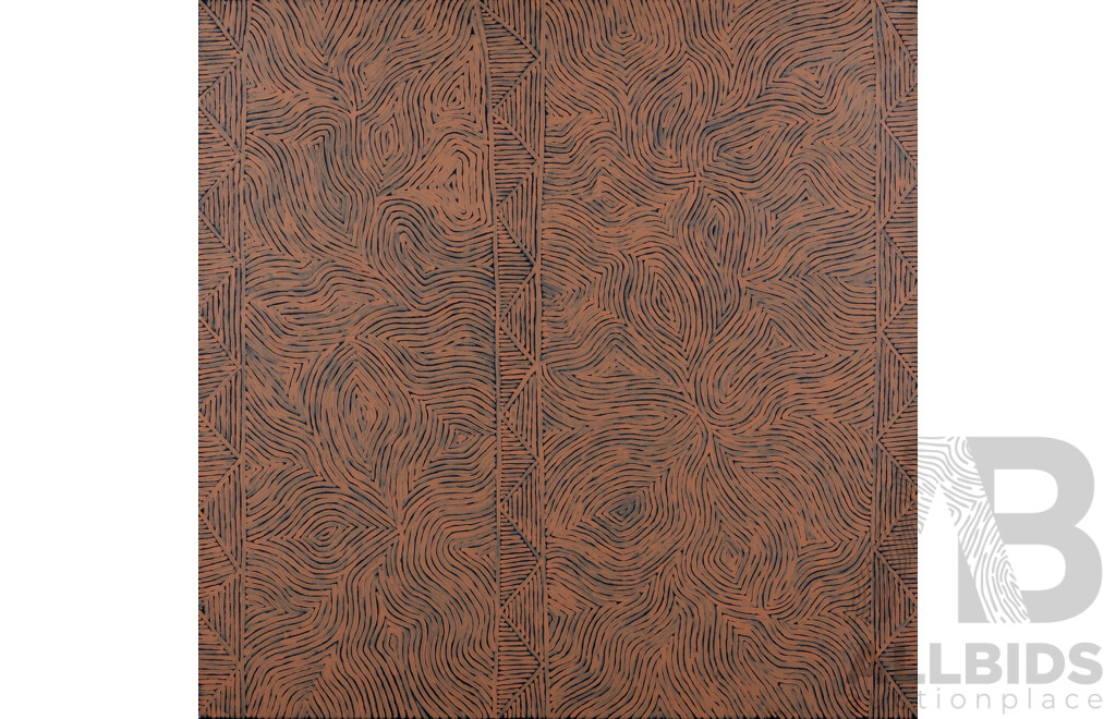 Richard Yugumbari, (20th Century, Indigenous-Australian, C1959-), Tingari (2008), Acrylic on Linen, 102 x 102 cm