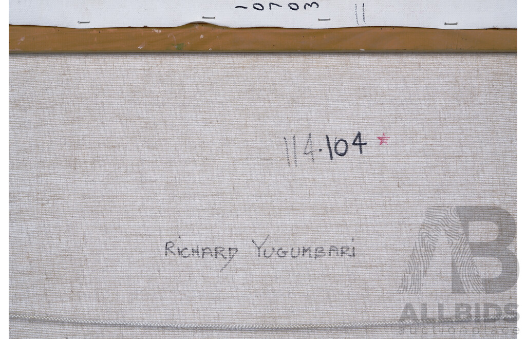 Richard Yugumbari, (20th Century, Indigenous-Australian, C1959-), Tingari (2008), Acrylic on Linen, 102 x 102 cm