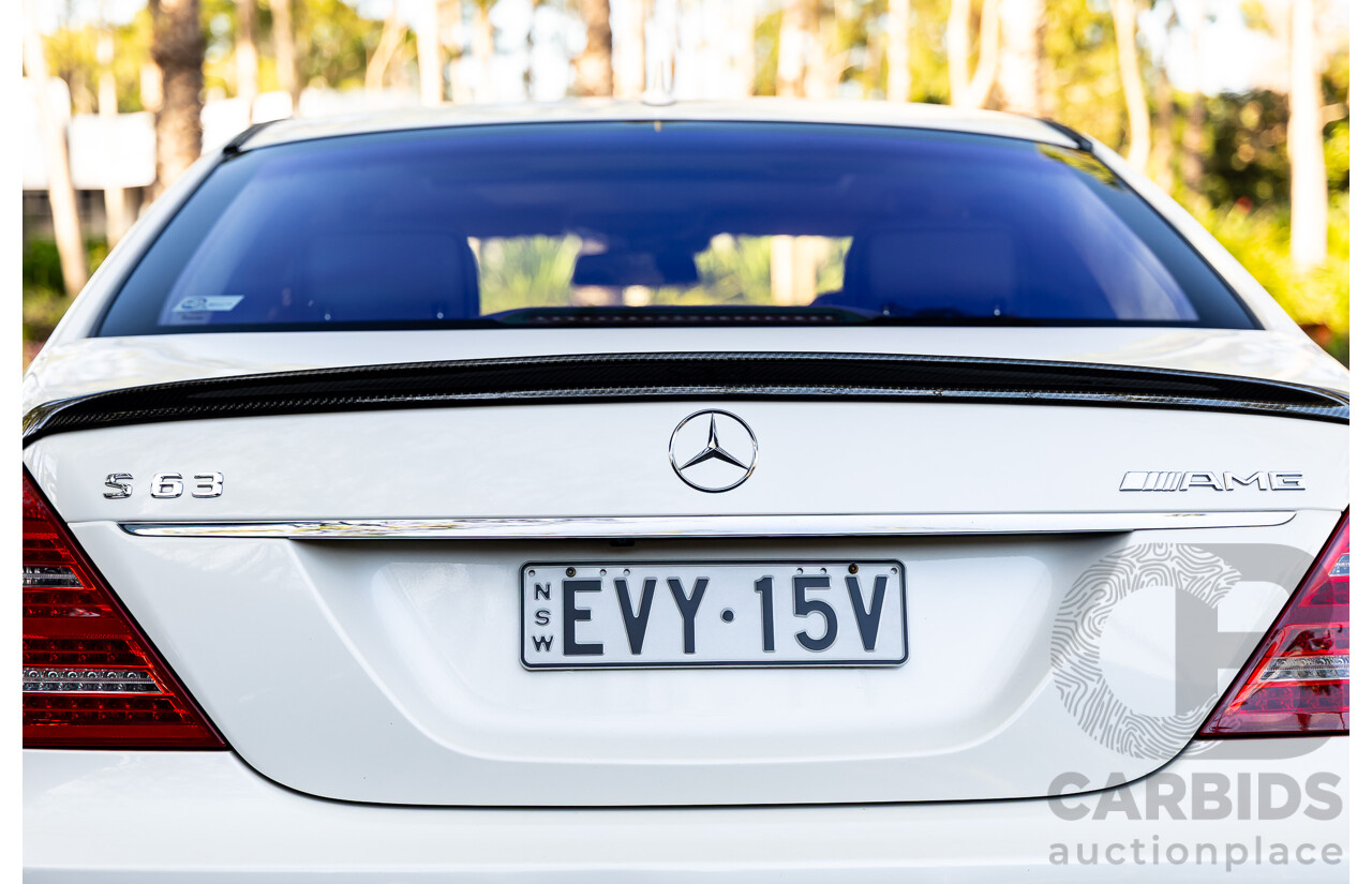 6/2008 Mercedes-Benz S63L AMG 221 07 Upgrade 4d Sedan Designo Mystic White II V8 6.2L - IMPORT