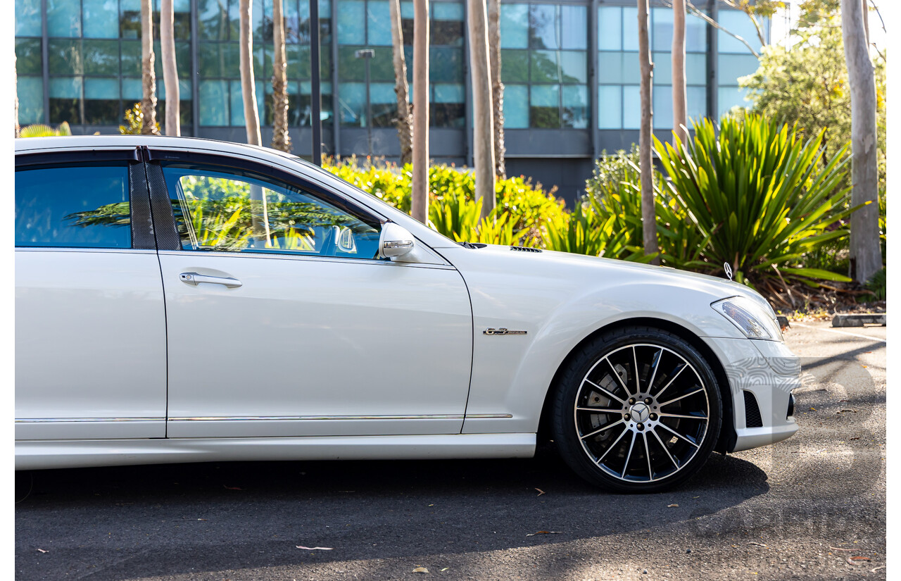 6/2008 Mercedes-Benz S63L AMG 221 07 Upgrade 4d Sedan Designo Mystic White II V8 6.2L - IMPORT