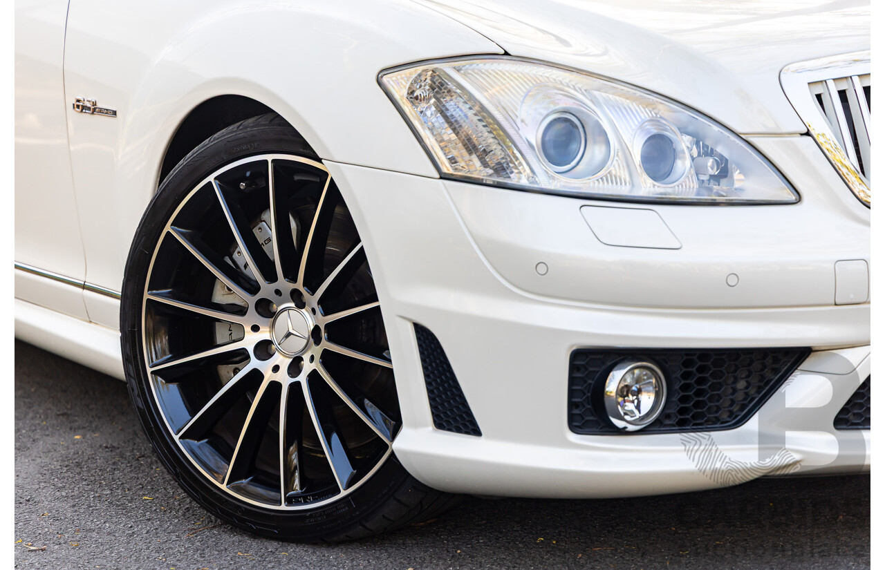 6/2008 Mercedes-Benz S63L AMG 221 07 Upgrade 4d Sedan Designo Mystic White II V8 6.2L - IMPORT